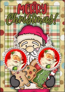 Neu Weihnachten Santa Ohrhänger Vintage Stil 50er Jahre inspiriert Santa Ohrringe - Bild 1 von 2