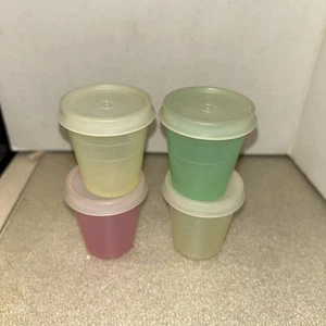 Vintage Tupperware Mini 2oz Midget Containers #101 4pc Pastel - Picture 1 of 3