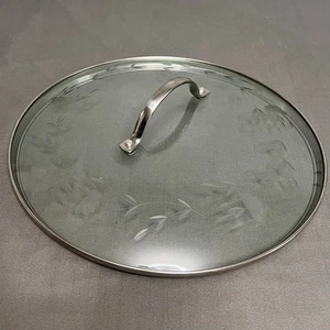 "Tapa de olla/sartén de vidrio grabado Princess House Heritage para 12,5"" de diámetro" - Imagen 1 de 5