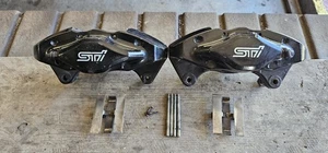 SUBARU IMPREZA WRX STI REAR 2 Pot BREMBO BRAKE CALIPERS Black 08-12 GRB - Picture 1 of 2