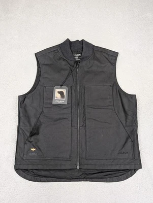 Filson Tin Cloth Insulated Work Vest Mens XL Black PrimaLoft Utility 20172090 - Image 1 of 4