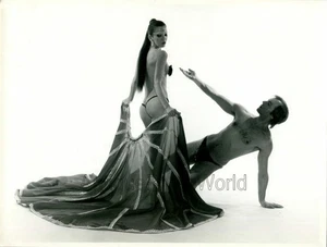 Semi nude couple dancers in exotic costumes dancing vintage photo - Picture 1 of 1