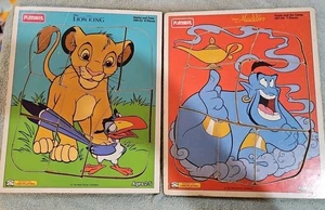 5 Holzpuzzle Playskool - Disney - König der Löwen, Glöckner, Aladdin, Pocahontas - Bild 1 von 3