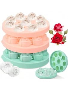1pc 3D Pink Rose Ice Mold 1.4 Inch Silicone Flower Ice Cube Trays Rose Silicone - Picture 1 of 7