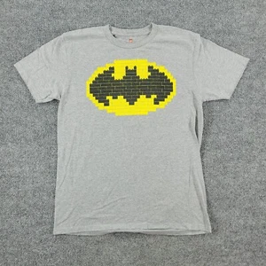 Batman Shirt Men Medium Gray Lego DC Comics Logo Movie Graphic Tee Short Sleeve - Picture 1 of 11