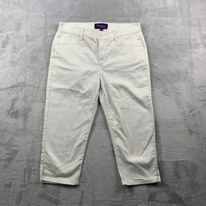 NYDJ Jeans Womens US12 UK16 W34 L20 Capri Cropped Stretch Lift Tech Denim White - Picture 1 of 13