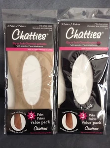 CHATTIES SLIP ON SOCKS FITS WOMEN 5-9 IN TAN & BLACK (3 PAIRS IN EACH PACKAGE) - Picture 1 of 1