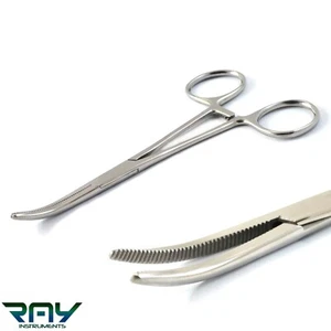 Abrazadera de bloqueo de guisante curvo hemostático Rochester 5,5"" arteria quirúrgica CE - Imagen 1 de 3