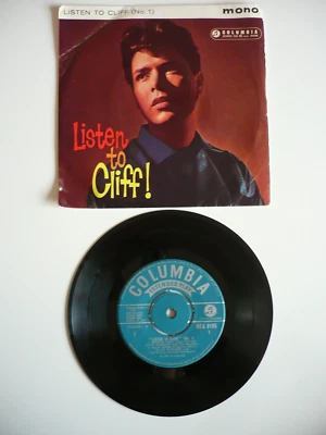 Cliff Richard Listen To Cliff No. 1 EP 7" Vinyl UK 1961 Columbia Mono Single VG - Image 1 of 4