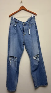 Womens Forever 21 Plus Size 18 90's Fit Jeans Distressed Busted Knee Medium Wash - Picture 1 of 6