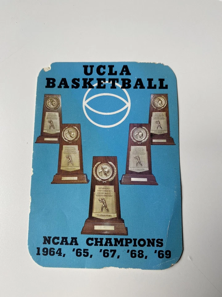 Vintage NCAA UCLA Bruins Mens Basketball Basketball Schedule 1969-70 John Wooden - Image 1 of 2