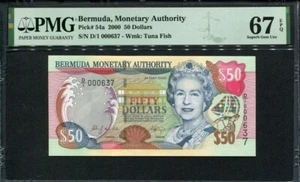 Bermuda 2000, 50 Dollars, P54a, PMG 67 EPQ Superb GEM UNC - Bild 1 von 2