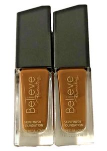 Believe Beauty Hazelnut Skin Finish Foundation Medium To Full Coverage Lot of 2 - Picture 1 of 6