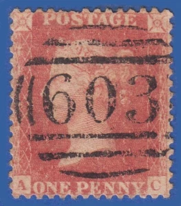 GB QV 1862 1d PALE ROSE RED PLATE R16 AC SGC13 GU MISSING IMPRIMATUR - Picture 1 of 2