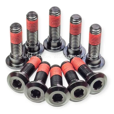 10x Pernos de rotor de disco delantero de titanio negro Kawasaki Z750 2004-2012 bloqueo de rosca Foto 1 de 3