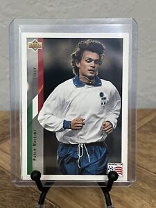 1994 Paolo Maldini, Upper Deck #150, Rookie Card RC, Italy, FIFA World Cup, NM+