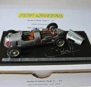 MCM Top Queens Auto Union Type C #4 Rare 1:43 Diecast Ref. 419 1936 Deutscher GP - Bild 1 von 11