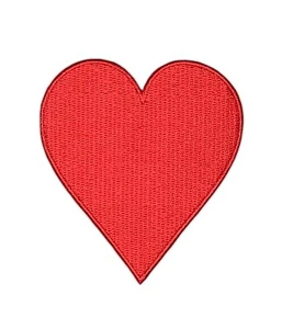 ah01★Herz Rot Aufnäher aufbügeln Bügelbild Applikation Patch Poker 6,5 x 7,2 cm - Bild 1 von 7