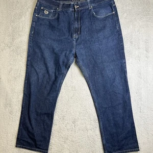 Phat Farm Jeans Mens Size 46 Dark Wash Blue Baggy Y2K Hip-Hop Wide Leg Denim - Picture 1 of 18