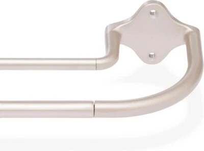 Cortina de extensión ajustable doble y varilla de red poste de doble riel 71-122 cm níquel Foto 1 de 4