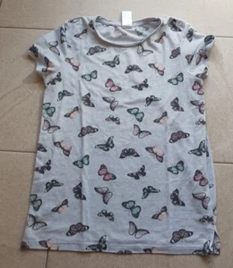 T-Shirt hellblau mit Schmetterlingsdruck C&A Gr. 146/152 - Bild 1 von 5