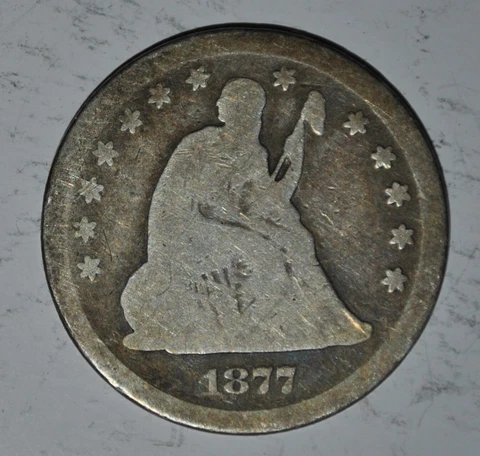 1877 Seated Liberty Silver Quarter {{{G737 Cover