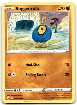 2021 Sword & Shield - Evolving Skies Roggenrola 4 Basic/Common #86 - Image 1 of 2