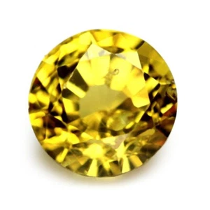 Zertifiziert 0,50ct natürlicher unbeheizter gelber Saphir VVS Klarheit 4,29x4,22 mm rund - Bild 1 von 6