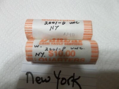 2001 New York P & D State quarter rolls mint rolls   FREE SHIP! - Image 1 of 3
