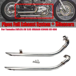 For Yamaha Virago 535 Muffler Exhaust Pipes System Silencers XV535 XV400 1987-04 - Picture 1 of 13