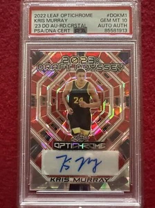 2022 Kris Murray Leaf Optichrome’23 DO AU-RD.Crystal 1/2 Auto PSA 10 Mint - Picture 1 of 12