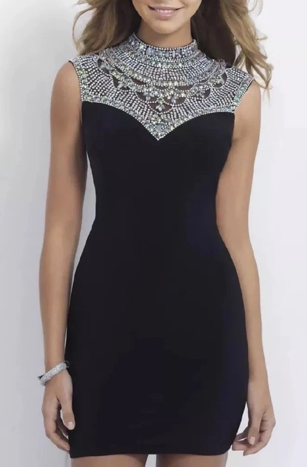 Sexy Vestidos Cortos de Baile de graduación Cuentas Rojo/Azul/Púrpura Regreso a Casa Vestidos de Cóctel  Foto 1 de 4