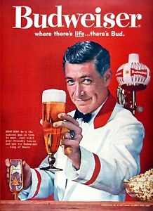 Budweiser Beer Vintage Metal Sign, Man Cave Retro Plaque, Home Bar Fridge Magnet