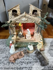 1992 Mercuries Porcelain Christmas Nativity Scene Set Vintage W/ Box - Picture 1 of 14
