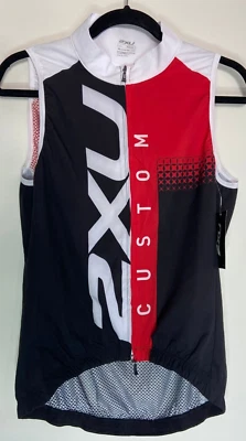 Novo Colete de Ciclismo Masculino 2XU Spring Cycle Gilet Preto Vermelho Médio Sem Mangas - Imagem 1 de 3