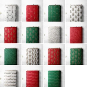 100% Cotton Christmas Xmas Foil Novelty Design Craft Sewing Dress Fabric | FQ - Picture 1 of 46