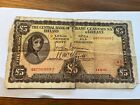 Ireland Irish 1943 war code R 5 pound note