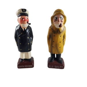 Vintage Old Salty & Cap'n Pepper Salt & Pepper Shakers ceramic Japan - Picture 1 of 3