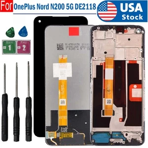 Sostituisci per OnePlus Nord N200 5G DE2118 DE2117 digitalizzatore LCD touch screen ± cornice - Foto 1 di 9