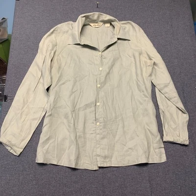 Eddie Bauer Men's Shirt Size M Light Gray Button-Up Casual 100% Linen - Image 1 of 4