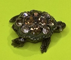 Jay Strongwater Swarovski Crystals Metal Enamel Tiny Turtle Trinket Ring Box - Picture 1 of 8