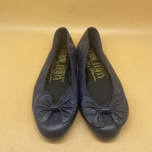SAM & LIBBY blaues Glattleder mit Schleife das Original Ballerinas FLAT Schuh 9M - Bild 1 von 9