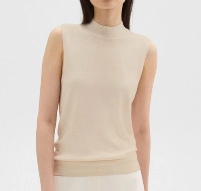 Theory Mock Neck Sweater Shell in Regal Wool Cream Women’s Size Medium - Image 1 of 4