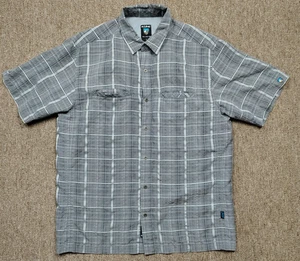 KUHL Button Down Shirt Men's Lage Plaid Short Sleeve Modal Blend Hiking Outdoors - Picture 1 of 9