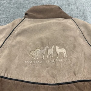 Outback Trading Co Microsuede Gold Cup Mantel Herren klein braun gefüttert Jacke - Bild 1 von 10