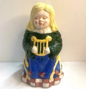 Vintage Americana Ceramic Angel With Harp Cookie Jar -Excellent Condition - Picture 1 of 7