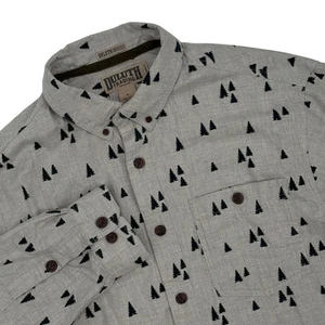 Camisa con botones Duluth Trading Co. para hombre L calce relajado estampado de árbol informal - Imagen 1 de 6