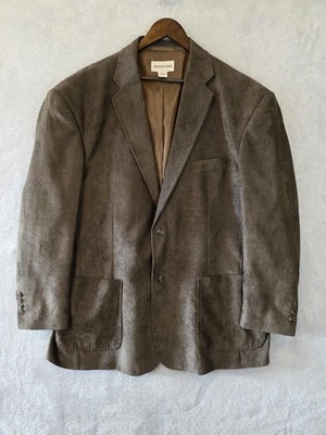 Pronto Uomo Corduroy Blazer Mens 3XL Brown Two Button Patch Pockets Jacket - Image 1 of 4