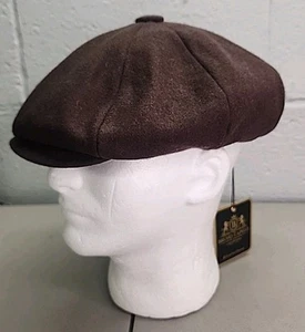 Bruno Capelo Melton 8/4 Newsboy Cap Size Small Dark Brown - Picture 1 of 8