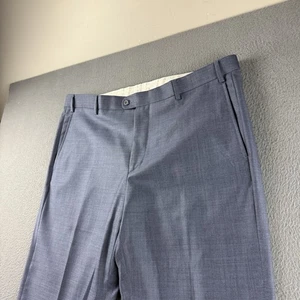 Pantalones Zanella Para Hombre 40x28* Azul Devon Plisado Vestido Pantalón Italia Lana Cuadros - Imagen 1 de 13